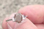 1.5 Carat brown Moonstone Sterling silver ring