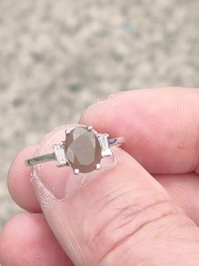 1.5 Carat brown Moonstone Sterling silver ring