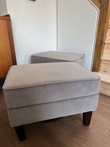 Grey footstool