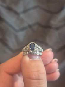Sapphire Engagement ring and wedding band