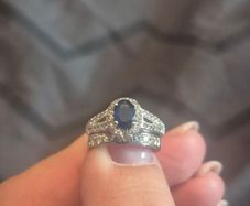 Sapphire Engagement ring and wedding band