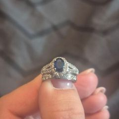 Sapphire Engagement ring and wedding band