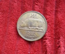 1964 Ireland - "1/2d, Leat Pingin" Half Penny