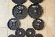 York Barbell Olympic 2i Hammertone Cast Iron Weight Plates