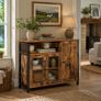 Industrial Sideboard Storage Cabinet Brown Black 110 cm Image 3