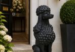 Large Black Poodle Garden Statue 80cm  Luxury Dog Sculpture for Garden, Patio, Entrance & Driveway
