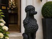 Large Black Poodle Garden Statue 80cm  Luxury Dog Sculpture for Garden, Patio, Entrance & Driveway