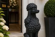 Large Black Poodle Garden Statue 80cm  Luxury Dog Sculpture for Garden, Patio, Entrance &amp; Driveway