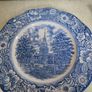 Liberty Blue Plate Independence Hall Staffordshire Ironstone Blue White Historic Image 8