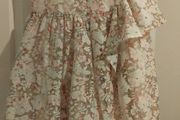 Pale pink Floral lined dress age 7-8