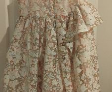Pale pink Floral lined dress age 7-8