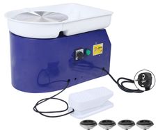BRAND NEW Deep Blue 350W 24cm Brushless Electric Pottery Wheel Machine for Student and Amateur electric pottery wheel Ceramic Shaping Tool