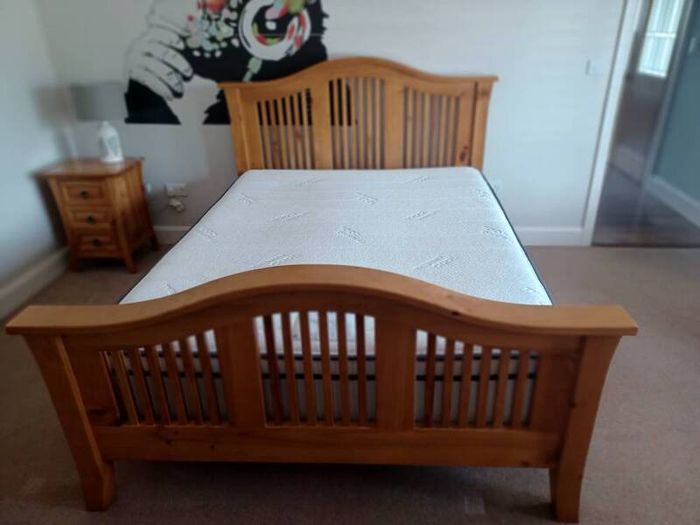 King size bed - solid oak