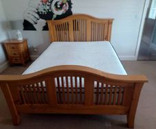 King size bed - solid oak