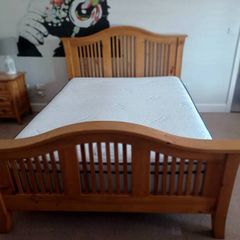 King size bed - solid oak