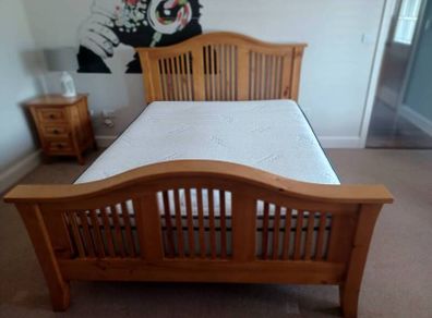 King size bed - solid oak