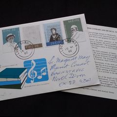 Ireland Stamps : Irish Literary and Musical Figures - First Day Cover , 1982