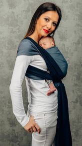 Lenny Lamb - My First Baby Sling - AZURITE, Broken Twill Weave, 100% cotton, size S