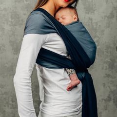 Lenny Lamb - My First Baby Sling - AZURITE, Broken Twill Weave, 100% cotton, size S