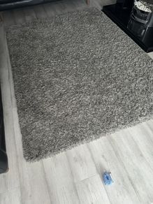 shaggy gray rug
