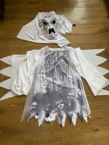 Kids Creepy Spirit Ghost Halloween Costume with Mask