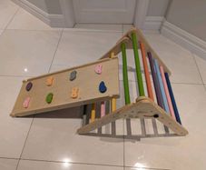 Wooden climbing frame