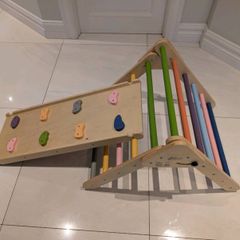Wooden climbing frame