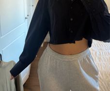 COS navy cropped shirt size S