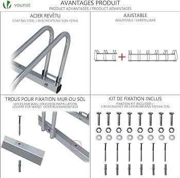 4 Bike Stand Floor or Wall mounted bike rack for garage Bicycle Parking rack Cycle Storage Locking Stand