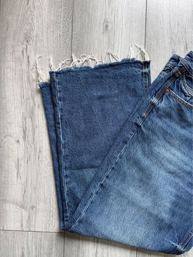 Stradivarius High Waisted Wide Leg Jeans Blue - Size EU 40 / UK 12
