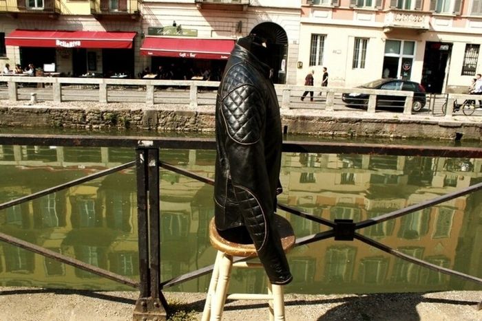 men's retro biker leather jacket