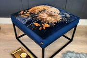 Square metal framed bench 60x60cm