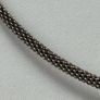 Vintage Modernist Sterling Silver Snowflake Obsidian Disk Pendant Necklace 925 Image 7