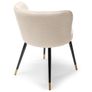 Modern White Faux Lamb Wool Chair With Gold Leg Ends Image 3