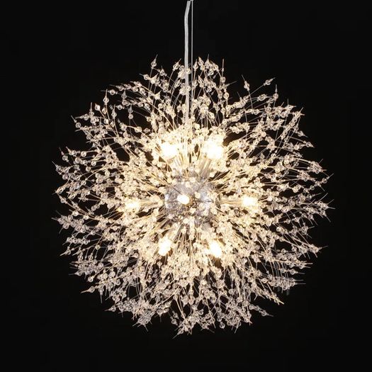 Dandelion 16-Light Sputnik Crystal Chandelier Starburst Sunburst Ceiling Lighting