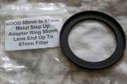 Kood 55 to 67mm filter Step up Ring Free P&amp;P