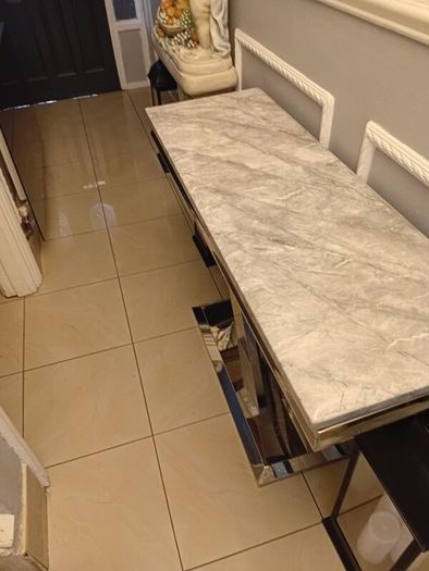 table  console table solid marble and chrome