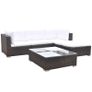 5 Piece Garden Lounge Set with Cushions Poly Rattan Brown (FREE SHIPPING) Image 2