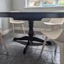 Extendable Black Dining Table & 4 Cream Chairs Image 2