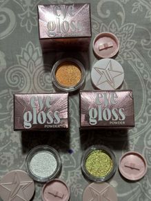 Jeffree star eye gloss powders new in peach goddess, voodoo glass, blunt of diamonds