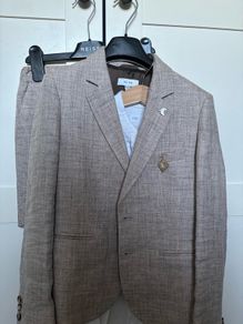 Reiss Linen Beige Shorts Suit for Wedding or Communion