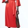 Zara red satin effect dress Image 3