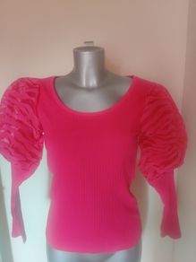 BNWT River Island Bright Pink Berlin Doll blouse size UK14 EU40/42 Postage included