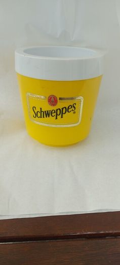 1980s Schweppes ice-bucket, unusual, hard to come by,used  condition, sold as seen, buyer collects or pays postage thank you,