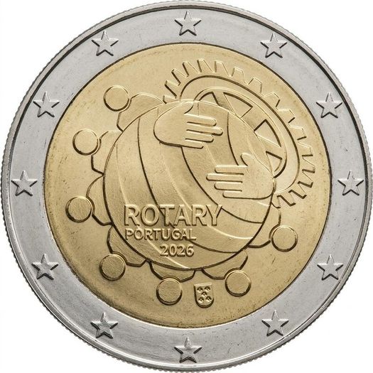 Portugal 2 Euro Commemorative Coin 2026 - Rotary. Uncirculated.