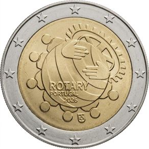 Portugal 2 Euro Commemorative Coin 2026 - Rotary. Uncirculated.