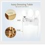 Elegant White Dressing Table 3 Oval Mirror with 7 Drawers Image 4