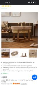 Moses Basket/Crib - Rocker (The Green Sheep)