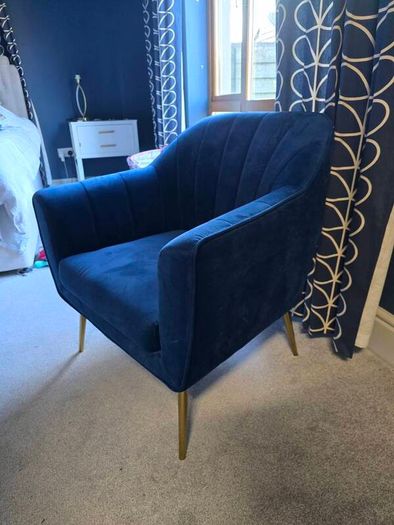 navy velvet chair