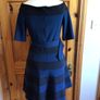 Ladies Navy Blue and Black classic fit and flare  dress made in italy size L Uk 12/14 includes postage Image 5